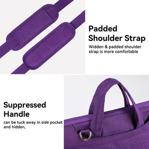 Nice Look Dark Purple Color Men Women <b>Laptop</b> <b>Bags</b> Convenient Storage Pockets Flexible Shoulder Strap Skin Friendly <b>Laptop</b> <b>Bag</b> - Product Image 2