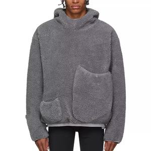 OEM Streetwear Winter Hoodies <b>Men</b> Custom Warm Unisex Thick Two Pockets Micro <b>Sherpa</b> Polar <b>Fleece</b> Pullover Hoodie For <b>Men</b> - Product Image 1