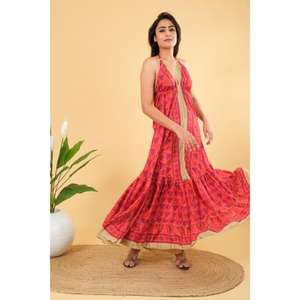 Robe maxi en soie pure de qualité authentique pour femmes, été, plage, décontractée, formelle, soirée, silhouette en A, taille élastique - Product Image 3