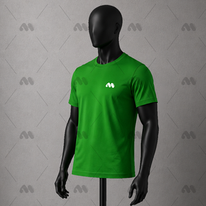 เสื้อยืดคอกลมแขนสั้นผ้าเจอร์ซีย์ระบายอากาศแห้งเร็วสไตล์สปอร์ตพร้อมโลโก้ด้านหน้าสำหรับผู้ชาย - Product Image 2