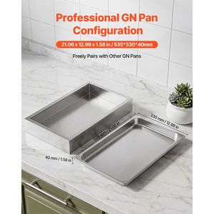 Vassoio di Servizio a 2 Livelli in Acciaio Inossidabile per Buffet, Dispenser per Condimenti e Refrigeratore per Ghiaccio - Product Image 6