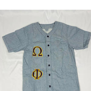 Camiseta de Béisbol Personalizada para Hombre, Cuello Redondo, Bordada, Manga Corta, Uniforme de Equipo, Transpirable, 100% Algodón, Tejido de Punto, Estilo Urbano - Product Image 5