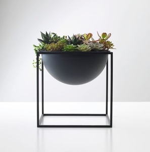 Minimalist Eco-Friendly Durable Metal Succulent Planters White Pots Black Gold Stands Indoor Desktop Decor Flower Green Large - Product Image 2
