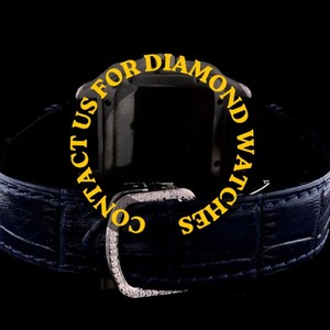 Reloj de Pulsera de Cuero Azul con Diamantes de Moissanita, Estilo Único y Hermoso, Caja Cuadrada con Esfera de Números Romanos, Joyería Personalizada - Product Image 5