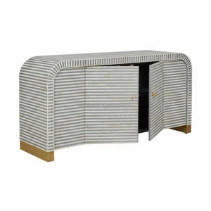 Modern Bone Inlay <b>Chest</b> of Drawers Living Room Cabinet With Vintage Touch by Royal Decore Mart - Product Image 2