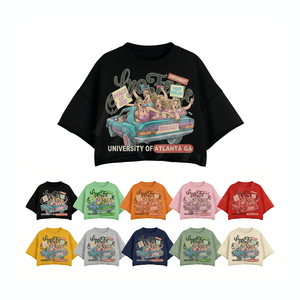 Camiseta Personalizada 100% Algodón de Alta Calidad, Estilo Hip Hop Urbano, Hombros Caídos, Tallas Grandes, Transpirable, Efecto Desgastado por el Sol, para Hombre - Product Image 1