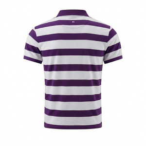 Chemise Homme Personnalisée en Toile Tricotée Style Rugby Vintage Violet et Blanc Uni à Manches Courtes Respirante et Séchage Rapide du Fabricant - Product Image 2
