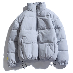 Veste matelassée décontractée pour homme, idéale pour l'hiver et les activités de plein air, col montant, fermeture éclair, couleur unie, légère, respirante et à séchage rapide - Product Image 2