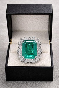 Bague de fiançailles classique en émeraude naturelle taille émeraude, en argent sterling 925, pour femme, toutes tailles, idéale pour les promesses et les festivals - Product Image 3