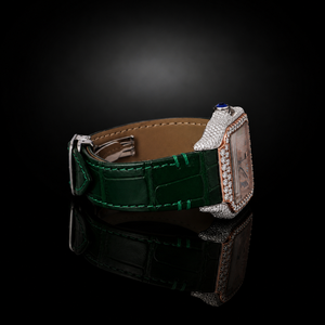 Reloj de Lujo de Alta Calidad con Esfera Cuadrada de Cuarzo Moissanite, Esfera Arcoíris con Números, Correa de Cuero para Hombre, Joyería de Moda para Exportación - Product Image 4