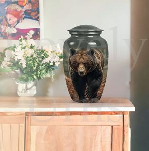 Urna con diseño de oso de pradera morado para cenizas de adultos, urna conmemorativa para cenizas humanas, recuerdo decorativo, tributo. - Product Image 2