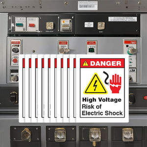 Peligro de Alto Voltaje, Riesgo de Descarga Eléctrica, Calcomanías de Seguridad, Impermeables, Resistentes a los Arañazos, Resistentes al Calor, Adhesivo 3M, Etiquetas de Embalaje E04 - Product Image 3