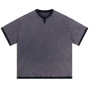 Camiseta de Manga Corta para Hombre, Cuello Redondo, Color Marrón, Corte Holgado, Detalles en Contraste, Estilo Casual, Tejido Liso - Product Image 5