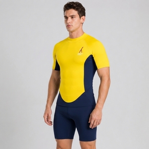 Maillots de bain légers pour hommes, séchage rapide, manches courtes, sublimation personnalisée, vente en gros - Product Image 3