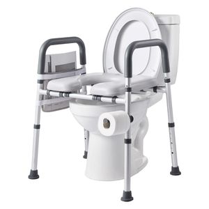 Sedile WC Rialzato Regolabile in Altezza e Larghezza, Capacità di Carico 400 Libbre, con Cuscino Imbottito e Braccioli - Product Image 1