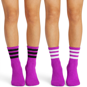 Striped Ankle <b>Socks</b> For Adults Casual Breathable Knitted Sport Style <b>Black</b> White - Product Image 3