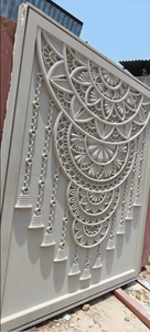 Panneau mural en grès de Gwalior sculpté CNC, style moderne, panneau de relief mural, style asiatique, pour fond de Mandir, hall, villa, salon, naturel - Product Image 2