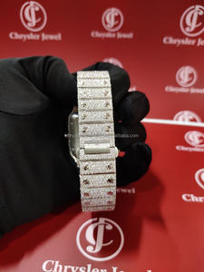 Marca personalizada hecha a mano Hip Hop totalmente Icedout VVS diamante Bling busto abajo Material de acero inoxidable relojes de pulsera para mujeres - Product Image 5