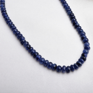 ลูกปัดไพลินสีน้ำเงินธรรมชาติขัดเรียบสำหรับทำเครื่องประดับอัญมณีชั้นดี สร้อยคอ - Product Image 1