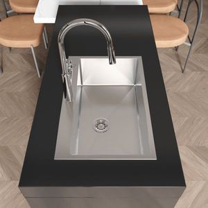 Lavello da Cucina Grande a Vasca Singola da 30 Pollici Fatto a Mano, Base in Acciaio Inox S304, Workstation da Incasso 30x19 con Un Foro - Non Disponibile per la Spedizione - Product Image 4