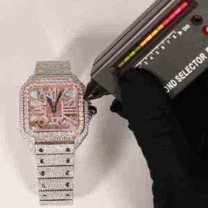 Reloj de Lujo para Mujer con Diamantes Rectangulares, Caja de Acero Inoxidable, Movimiento de Cuarzo Analógico, Esfera de 30 mm, Cristal de Zafiro, Cierre Desplegable - Product Image 4