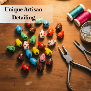 Cuentas de Vidrio Hechas a Mano con Diseño de Fresa |   Cuentas espaciadoras de cristal artístico estilo Murano de colores, 20 mm, hebras de 8 pulgadas para joyería DIY - Product Image 4