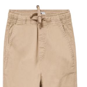 Pantalon chino en coton pour garçons, coupe droite décontractée, style vintage délavé, taille élastique ajustable avec cordon de serrage, extensible, pour l'école, OEM - Product Image 4