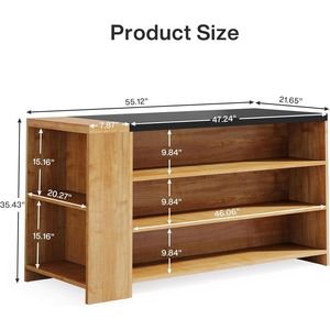 Isola e Carrello da Cucina in Legno Marrone Vintage da 55 Pollici, Arredamento da Cucina Elegante e Pratico - Product Image 6