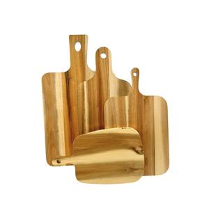 Eco Friendly Acacia Wood Cutting Board with Handle Wooden Chopping Board for <b>Kitchen</b> Meat Vegetable Serving Paddle Style - Product Image 1