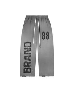 Ensemble de survêtement BRAND à capuche avec fermeture éclair, manches longues, collection hiver, vêtements décontractés pour adultes, unisexe, 100% coton, imprimé avec des lettres - Product Image 2