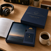 Boîte rigide en forme de livre avec impression de logo personnalisé et plateau intérieur, étui d'emballage pour album, pour CD et ensemble de cartes photo