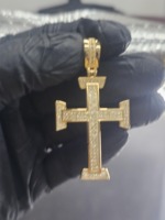 Men's 925 silver Plated Diamond Cross Pendant Religious Jewelry Charm Brilliant G Color Stone Pendants or Char