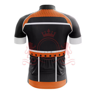 Ensemble maillot et short de cyclisme pour homme, noir et orange, avec design sans coutures, pour adultes, uniforme de cyclisme - Product Image 5