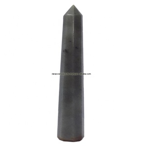Baguette de massage de tour d'agate grise de haute vente pour la méditation, la guérison de Reiki, le nettoyage d'aura, le soulagement de la douleur - Product Image 1