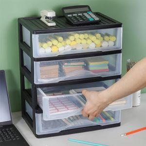 Organizzatore da Scrivania con 4 Cassetti Trasparenti, Contenitori Impilabili in Plastica per Ufficio e Cucina, Carrello Portaoggetti Trasparente con 4 Cassetti - Product Image 4