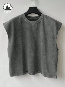 High Street Men's 100% Cotton Eco-Friendly Tank Top Vintage T-Shirt Sleeveless Design Solid Color Print Logo Back <b>Running</b> West - Product Image 5