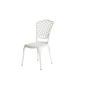 Ensemble bistrot 3 pièces en aluminium moulé antirouille, mobilier de jardin et de terrasse pour balcon, 2 chaises et 1 table en blanc - Product Image 3