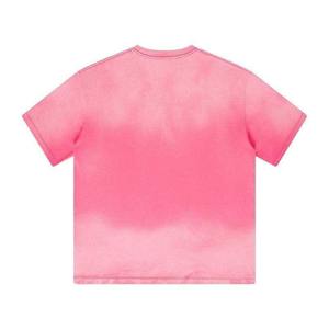 Pink Tie-Dye Short Sleeve O-Neck <b>TShirt</b> Regular Fit Knitted Casual Men's Shirt Breathable Regular Fit Made 100% Cotton Wholesale - Product Image 2
