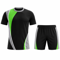 Ensemble de maillot de football personnalisé à manches courtes, uniforme de football imprimé par transfert thermique, short à cordon 100% polyester pour adultes