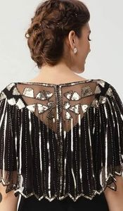 Women's Golden Beads Zig Zag Embroidered Georgette <b>Ponchos</b> Net <b>Poncho</b> Women <b>Cape</b> - Product Image 2