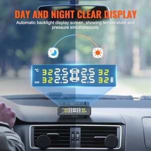 Universal Wireless RV/Car <b>TPMS</b> Alarm System Waterproof Tire Pressure Monitoring Sensors Set W/ 7.3-87 PSI Range - Product Image 6