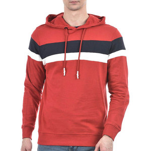 เสื้อฮู้ดผู้ชายสีแดงลายทาง ทรงปกติ สวมใส่สบาย ผ้าฝ้ายถักแบบเรียบง่าย สไตล์วินเทจ เหมาะสำหรับใส่ในฤดูใบไม้ร่วง - Product Image 4