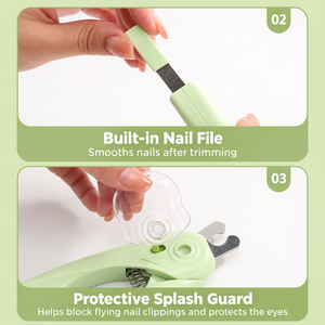 Pet Nail Clipper with LED <b>Light</b> Built-in Nail File Splash Guard Professional <b>Dog</b> Cat Nail Trimmer Grooming Tool - Product Image 5