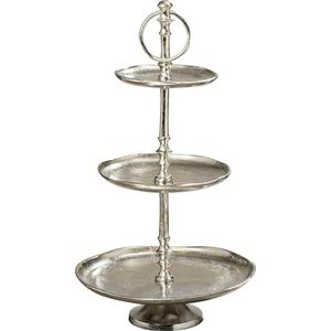 Support à gâteau à trois étages en argent, plateau de service fait main, présentoir décoratif pour desserts, utilisation sur table à manger, support à gâteau à 3 niveaux - Product Image 1