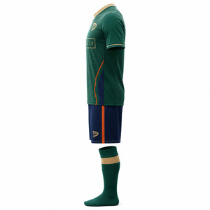Kit de football personnalisé imprimé en usine OEM : Maillot de football pour homme à col en V et manches courtes |   Tissu technique à séchage rapide avec cordon de serrage - Product Image 3