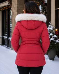 Chaqueta de Plumón de Ganso Directo de Fábrica para Mujer, Parka con Cuello de Piel de Zorro, Abrigo de Invierno Cortavientos con Capucha - Product Image 2