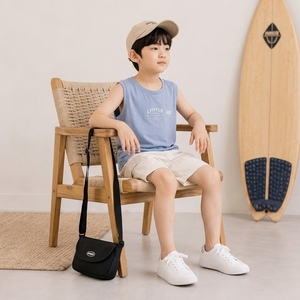 T-shirt pour enfants style coréen minimaliste, 95% coton, 5% élasthanne, tricot respirant et confortable, manches courtes - Product Image 4