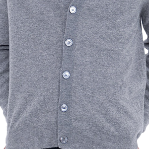Cardigan gris en laine pour homme, col en V, manches longues, couleur unie, fermeture boutonnée, épaisseur standard, anti-boulochage, idéal pour l'automne - Product Image 6