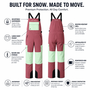 <b>Waterproof</b> Insulated Ski Bib Pants Winter Breathable Snowboard <b>Overalls</b> Windproof Outdoor Sportswear for Men Women Salopettes - Product Image 5