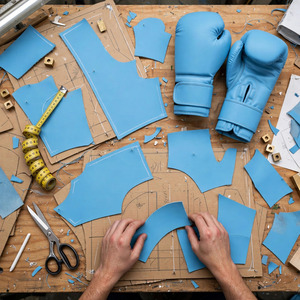 Gants de boxe bleu ciel en gros 10oz 12oz 14oz 16oz - Gants d'entraînement et de sparring en cuir PU avec logo personnalisé - Usine OEM Pakistan - Product Image 4